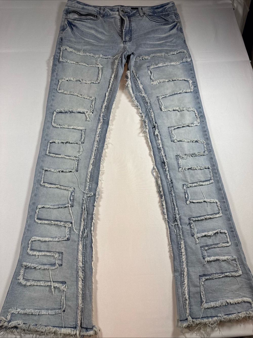 Rockstar Original Light Washed Flared Distressed RSM205 Denim Size 36 Stretch